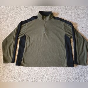 Cabela's Mens 1/4 Zip Pullover Green/Black Thermal Sweater Size XL